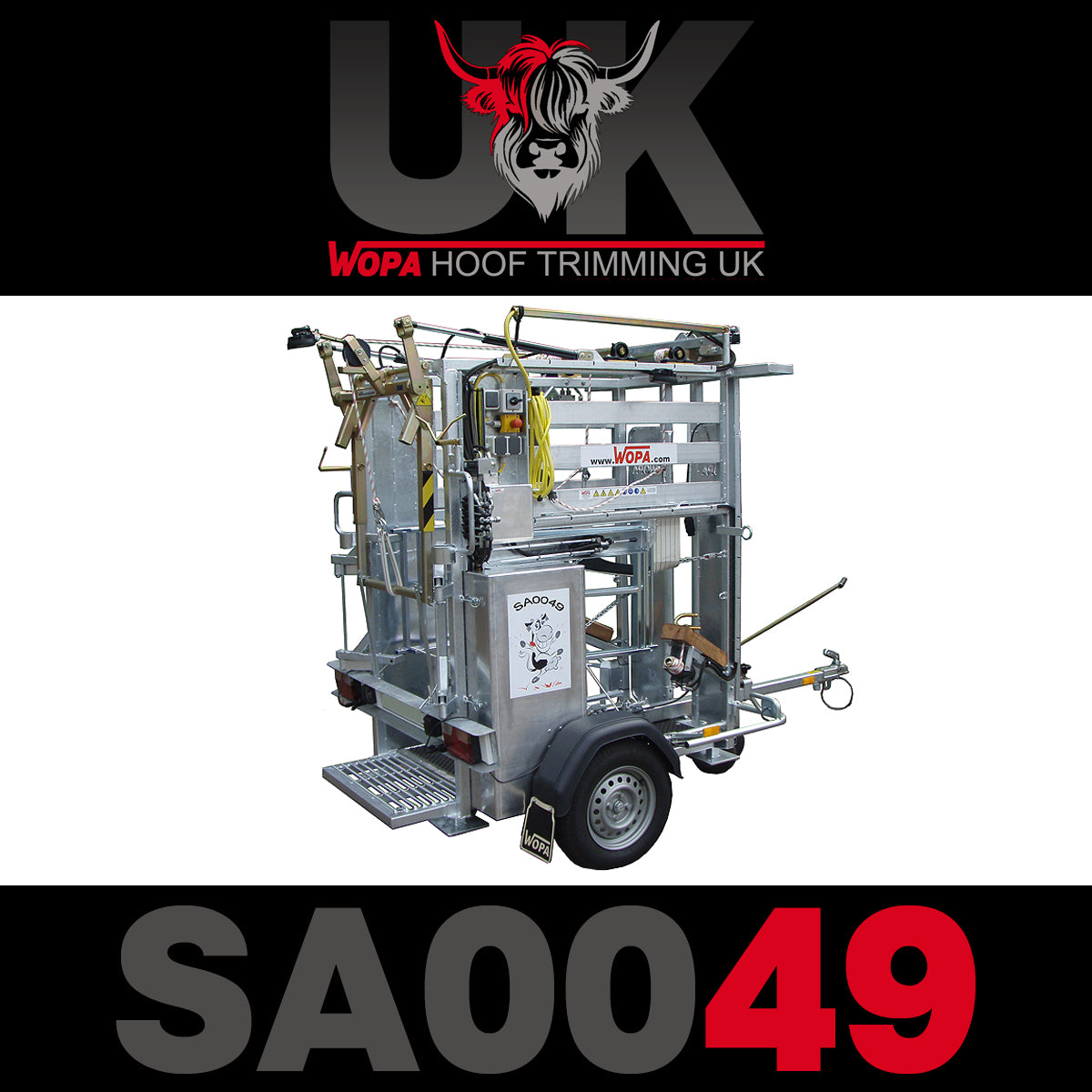 WOPA SA0049 Mobile Cattle Hoof Treatment Box (Hydraulic)