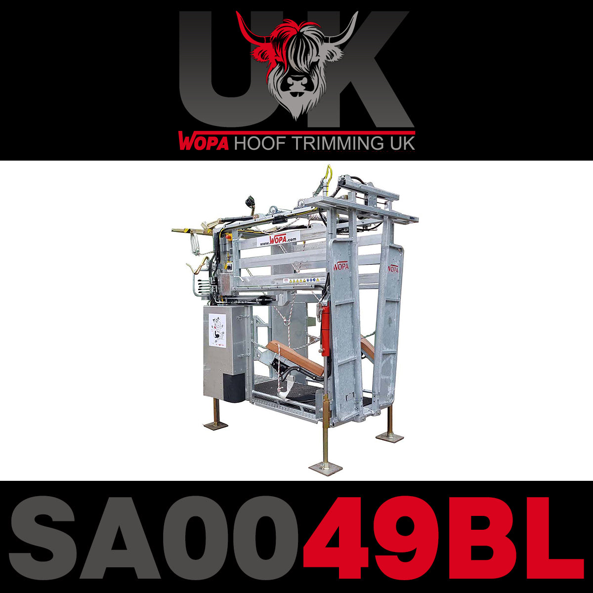WOPA SA0049BL Cattle Hoof Treatment Box (Hydraulic)