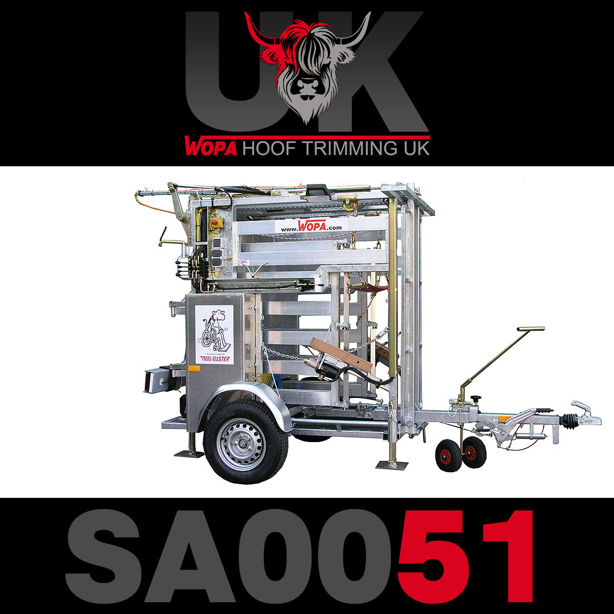 WOPA SA0051 Mobile Cattle Hoof Treatment Box (Hydraulic)