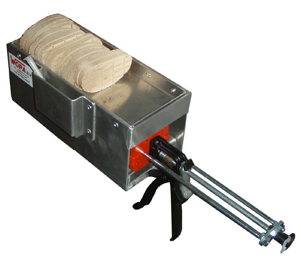 Claw block and glue heating unit